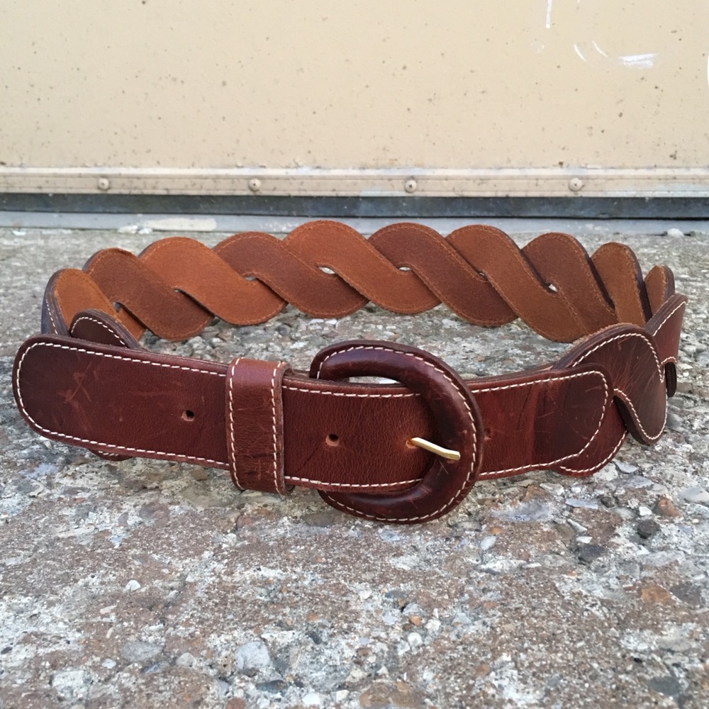 Wide Braided Leather Belt